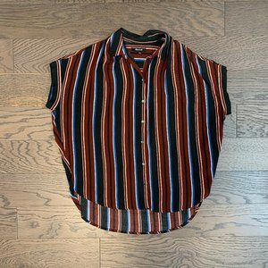 Madewell Central Drapey Shirt - Navy/Burgundy